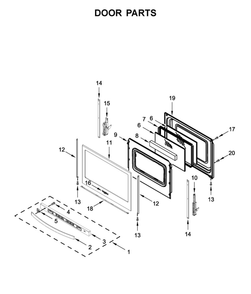 Door Parts Diagram and Parts List for WFG525S0JW1  Whirlpool Range