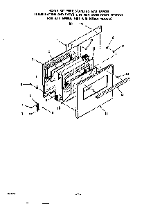 Oven Door Diagram and Parts List for 1653*2A  Roper Range