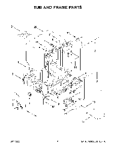 Tub And Frame Parts Diagram and Parts List for KDTM804KBS2  KitchenAid Dishwasher