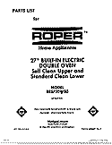 COVER Diagram and Parts List for BES750WB0  Roper Range