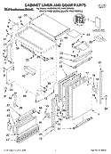 CABINET LINER AND DOOR PARTS Diagram and Parts List for KUIS18PNJW3  KitchenAid Ice Maker