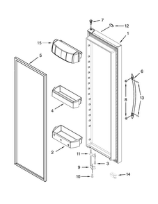 Refrigerator Door Parts Diagram and Parts List for WRS975SIDM00  Whirlpool Refrigerator