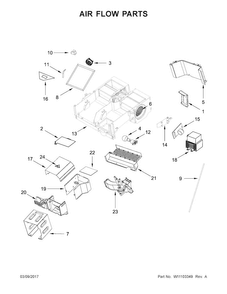 Air Flow Parts Diagram and Parts List for WMH76719CZ0  Whirlpool Microwave