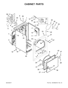 Cabinet Parts Diagram and Parts List for 11067132411  Kenmore Dryer