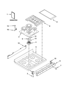 Cooktop Parts Diagram and Parts List for KGRS303BBL2  KitchenAid Range