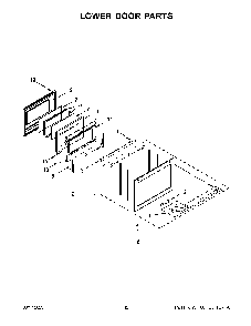 Lower Door Parts Diagram and Parts List for YKFED500ESS6  KitchenAid Range