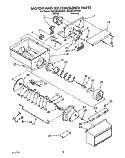 MOTOR AND ICE CONTAINER Diagram and Parts List for 4ED25DQXVN00  Whirlpool Refrigerator