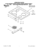COOKTOP, LITERATURE Diagram and Parts List for RF386PXGN2  Whirlpool Range