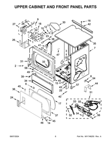 04 - Upper Cabinet And Front Panel Parts Diagram and Parts List for CGSP2958JQ0  Whirlpool Dryer