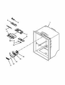 Refrigerator Liner Parts Diagram and Parts List for 59669363010  Kenmore Refrigerator