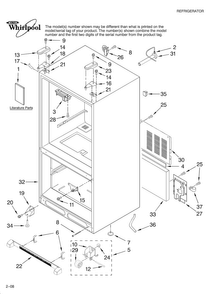Cabinet Parts Diagram and Parts List for GX5SHTXTL11  Whirlpool Refrigerator