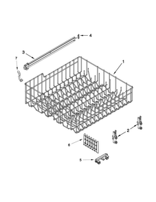 Upper Rack And Track Parts Diagram and Parts List for WDF530PSYB6  Whirlpool Dishwasher