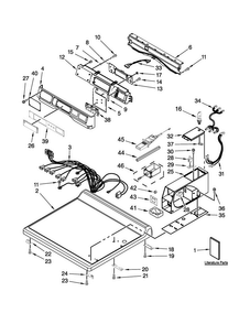 Top And Console Parts Diagram and Parts List for CGD9050AW1  Whirlpool Dryer