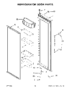 Refrigerator Door Parts Diagram and Parts List for KRSC700HPS04  KitchenAid Refrigerator