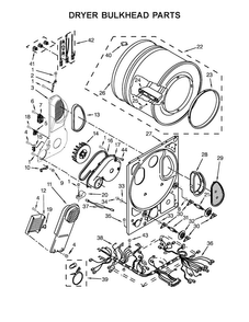 Dryer Bulkhead Parts Diagram and Parts List for WET4024EW0  Whirlpool Washer Dryer Combo