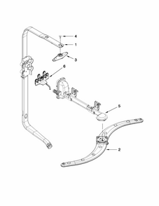 Upper Wash And Rinse Parts Diagram and Parts List for 66513044K113  Kenmore Dishwasher