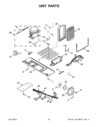 Unit Parts Diagram and Parts List for WRSA88FIHN00  Whirlpool Refrigerator