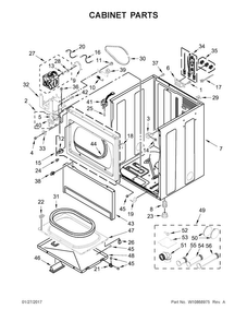 Cabinet Parts Diagram and Parts List for CEM2795FQ0  Whirlpool Dryer