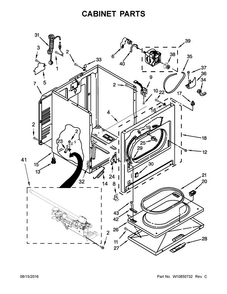 Cabinet Parts Diagram and Parts List for WGD4915EW1  Whirlpool Dryer