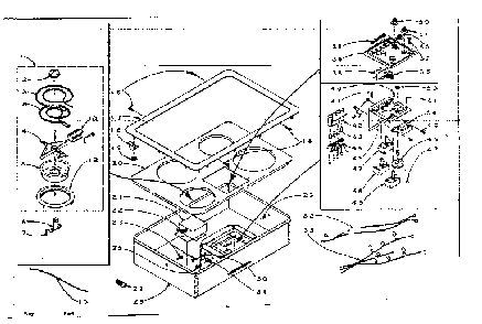 Four Surface Unit Drop-in Diagram and Parts List for 15440483  Kenmore Cooktop