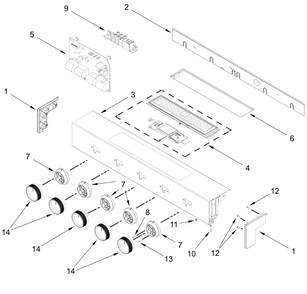 Control Panel Parts Diagram and Parts List for KSGS330SPS0  Whirlpool Range