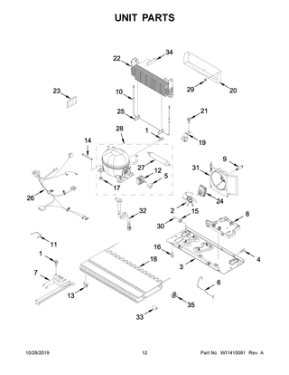 Unit Parts Diagram and Parts List for WRF535SWHZ03  Whirlpool Refrigerator