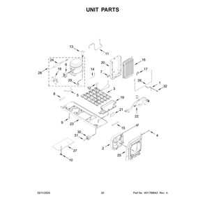 Unit Parts Diagram and Parts List for WRSC6536RZ00  Whirlpool Refrigerator