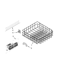 Lower Rack Parts Diagram and Parts List for KDFE454CSS2  KitchenAid Dishwasher