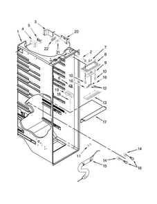 Refrigerator Liner Parts Diagram and Parts List for 7KRSF77EST00  KitchenAid Refrigerator