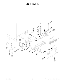 Unit Parts Diagram and Parts List for KURL104ESB01  Whirlpool Wine and Beverage Cooler