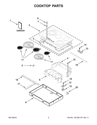 Cooktop Parts Diagram and Parts List for KCES556HBL00  Whirlpool Cooktop