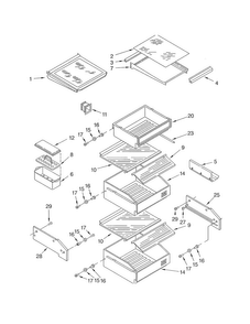 Refrigerator Shelf Parts Diagram and Parts List for KCCS36FJT00  KitchenAid Refrigerator