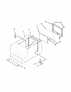 Upper Oven Door Parts Diagram and Parts List for IBD350DS01  Whirlpool Wall Oven