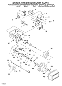 MOTOR AND ICE CONTAINER Diagram and Parts List for GS2SHGXLT01  Whirlpool Refrigerator