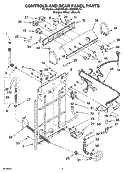 CONTROLS AND REAR PANEL PARTS Diagram and Parts List for LSQ9200LT2  Whirlpool Washer