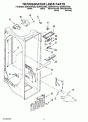 REFRIGERATOR LINER PARTS Diagram and Parts List for GD5RVAXVB00  Whirlpool Refrigerator