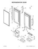 REFRIGERATOR DOOR Diagram and Parts List for KBFS20EVMS9  KitchenAid Refrigerator