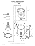 BASKET AND TUB PARTS Diagram and Parts List for RTW4640YQ0  Roper Washer