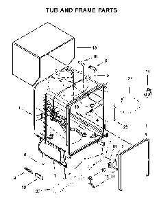 Tub and frame parts Diagram and Parts List for WDF330PAHS4  Whirlpool Dishwasher