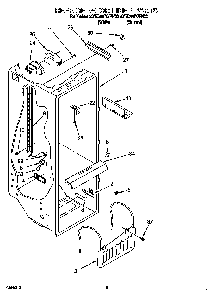 Refrigerator Liner Diagram and Parts List for 4YED22PQFW00  Whirlpool Refrigerator