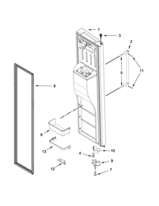 Freezer Door Parts Diagram and Parts List for 7KRSF77EST00  KitchenAid Refrigerator