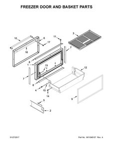 Freezer Door And Basket Parts Diagram and Parts List for KBBL206ESS01  KitchenAid Refrigerator