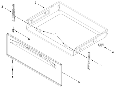 Drawer Parts Diagram and Parts List for VREW3150RB0  Whirlpool Range