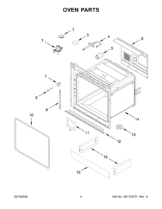 Oven Parts Diagram and Parts List for YKOSC504PPS00  KitchenAid Wall Oven