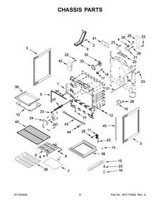 Chassis Parts Diagram and Parts List for WFE775H0HV5  Whirlpool Range