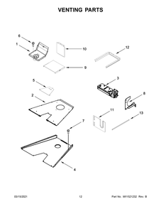 Venting Parts Diagram and Parts List for JGRP748HM01  Whirlpool Range