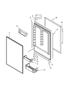 Refrigerator Door Parts Diagram and Parts List for KBBL206ESS00  KitchenAid Refrigerator