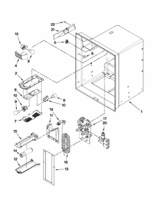Refrigerator Liner Parts Diagram and Parts List for 59679542015  Kenmore Refrigerator