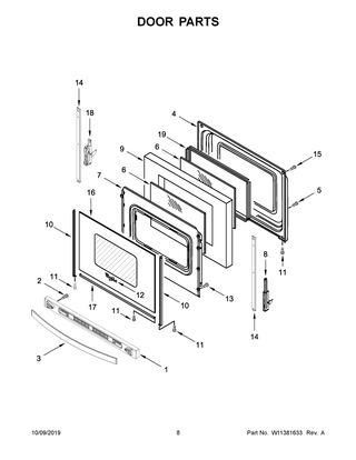 Part Location Diagram of W11678969 Whirlpool HNDLE-DOOR