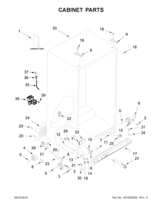 Cabinet Parts Diagram and Parts List for WRS331FDDM01  Whirlpool Refrigerator